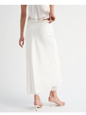 NWT Abercrombie & Fitch White Lace-Trim Maxi Skirt